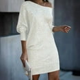 thumbnail image 2 of Cocktail Dresses for Women Sparkly Sequin Long Sleeve Off Shoulder Bodycon Mini Dress Night Club Dress, 2 of 4
