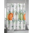 thumbnail image 5 of Fsddascl Fall Shower Curtain Set - Small 36" x 72" Washable Bathtub Curtain with 12 Hooks, Orange Green Pumpkin Thanksgiving Eucalyptus Wood Waterproof Fabric Stall Shower Curtains for Bathroom, 5 of 6