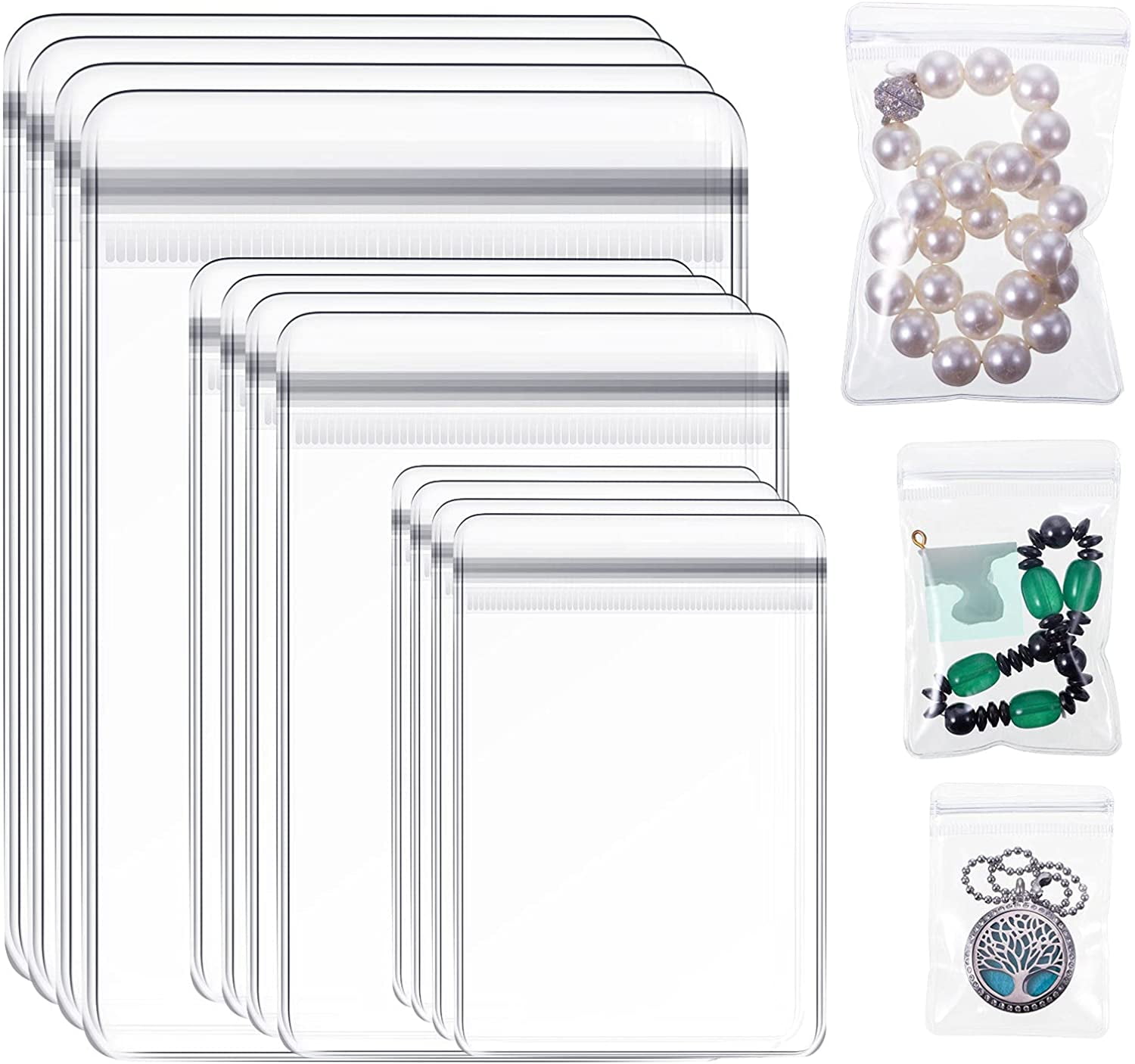  SHERCHPRY 100pcs Jewelry Storage Bag Envelope Style Packaging  Mini Zip Lock Bags Earrings Packaging Bags Resealable Bags Anti Tarnish  Jewelry Bags Small Sealed Bag PVC Accessories Organizer : Clothing, Shoes 