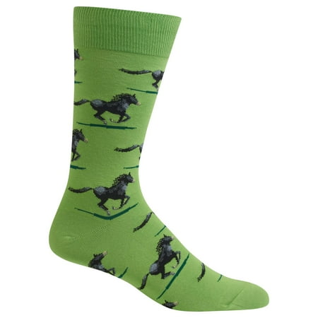 Hot Sox Mens Racing Horses Crew Socks