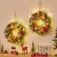 thumbnail image 4 of braveheart 3-Piece Christmas Kitchen Ribbon Bells LED Lights. Mini Christmas Cabinet Wreaths. Storage. For Balconies, Entryways, Safflower Pattern, 4 of 6