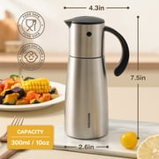 Vucchini Stainless Steel Olive Oil Dispenser Bottle - 500ml Auto Flip Condiment Container With Automatic Cap and Stopper - Leakproof Design Vinegar Dispenser
