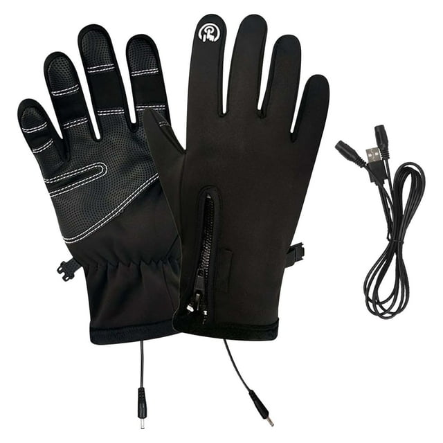 Guantes calefactables USB para hombre y mujer | Esquí de invierno, deportes al aire libre y equitación | Compatibles con pantallas táctiles | Calentamiento de 35-40 °C | Alimentación por USB | 1 par