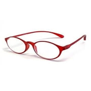 Calabria 719 Flexie Oval Reading Glasses +1.75 Red Men/Women Bendable One Power Readers TR90 Flexible