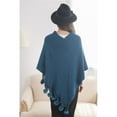 thumbnail image 4 of LEKODE Ponchos for Women Winter Ponchos for Women Warm Shawl Wraps for Women Ladies Scarves Womens Cape Womens Shawls Womens Poncho Blue One Size, 4 of 7