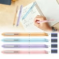 thumbnail image 1 of Stylo Rétractable : 0.38mm Bleu & Baril Transparent Inclut 5 Cartouches d'Encre Rechargeables Clictek Pointe Moyenne Baril Transparent pour une Écriture Fluide Sans Fuite (11.5ml), 1 of 9