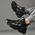 thumbnail image 4 of Men's Mid Top Basketball Court Athletic Sneakers, Mixed Material Upper Lace‑Up Closure Round Toe Non‑Slip Rubber Outsole Supportive Footwear For Sports Training And Daily Wear, 4 of 7