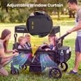 thumbnail image 4 of SACVON 4-Seater Stroller Wagon with Side Entry, Canopy & Snack Tray, Includes Detachable Storage Bag That Converts to a Backpack–Black, 4 of 11