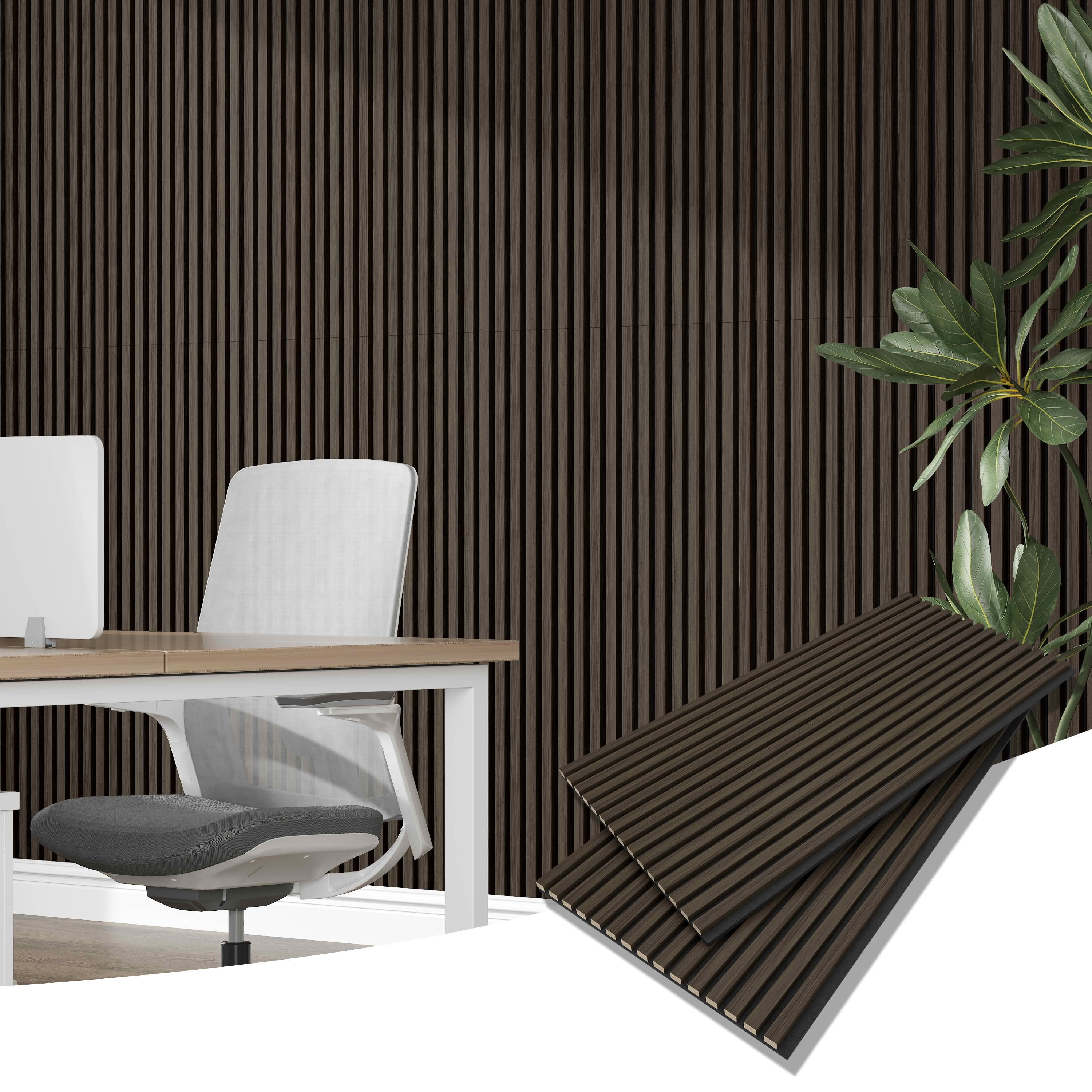 MAYEERTY Walnut Wood Veneer MDF Sound Absorbing Panel for Wall Decor, 47x24x1 Inch, 2 Pack