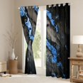 thumbnail image 3 of Manfei Aesthetic Marble Blackout Curtains Set of 2 (52x84 Each), Foil Curtain, Black and Blue, 3 of 6