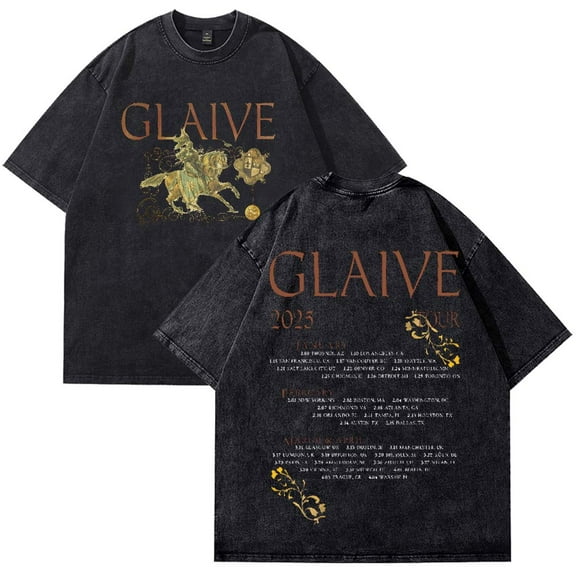 Glaive World Tour 2025 Merch Cotton T-Shirt Wash Tee Women Men Short Sleeve Crewneck Tee