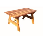 Redwood Picnic Table with Benches - Outdoor Wooden Table - Square Corner Design - Durable Patio Table