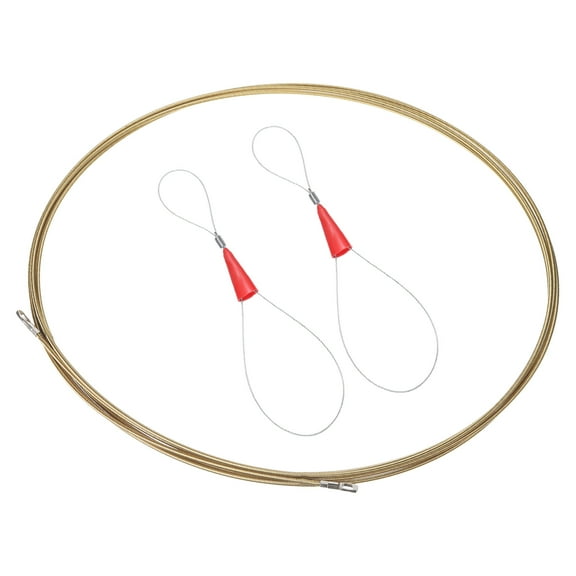 Uxcell Fish Tape Electrical Wire Threader Wire Puller, 5m/16.4Ft Long 4mm/0.16" Dia (with 2 wire harnesses)