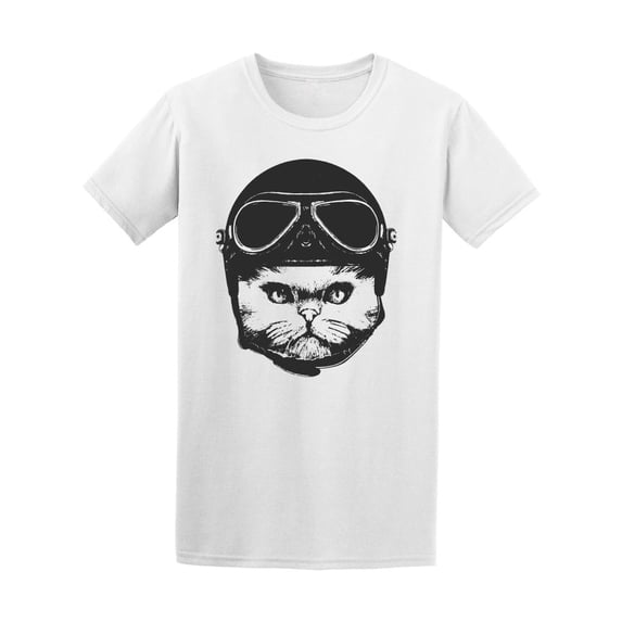Cute Persian Aviator Cat T-Shirt Men -Image by Shutterstock, Male 3X-Large