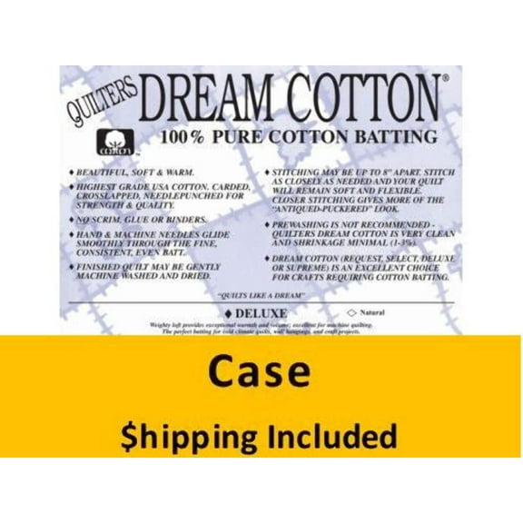 N6Q Dream Cotton Natural Deluxe Batting (Case(4), Queen 93 in x 108 in) shipping included*