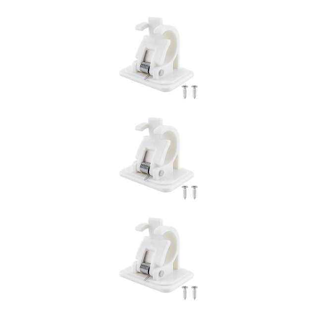 Thinsony Support de Canne à Pêche Clips Design Baïonnette Murs Blancs 1.30x1.73 Pouces 3Set