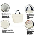 thumbnail image 4 of SCNOR Lunch Bag for Women and Men,Insulated Lunch Tote,Stitch Bento Bags,Oxford cloth,Beige, 4 of 6
