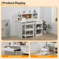 thumbnail image 6 of Danolapsi Kids Study Desk and Chair Set, White Study Table and Adjustable Chair Set with Hutch, Cork Board, Keyboard Tray, 2 Pen Holders, Children School Table, 6 of 6