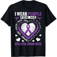 thumbnail image 2 of 100% Cotton I Wear Purple for Me Epilepsy Awareness Month Heart Warrior T-Shirt, 2 of 5
