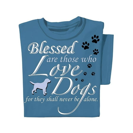 Collections Etc Unisex Those Who Love Dogs Tee INDIGO BLUE LARGE