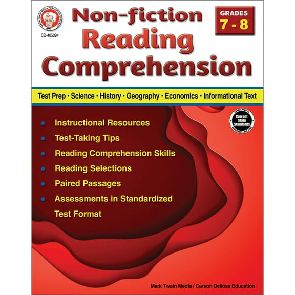 Nonfiction Reading Comprehension Workbook, Grades 7 - 8, (Paperback)
