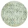 thumbnail image 3 of 8â€™ Round Beige Blue Distressed Chevron Area Rug, 3 of 6
