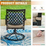 Sophia & William 7-Piece Outdoor Patio Dining Set Teak-grain Table and Chairs Metal Furniture Set