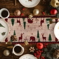 thumbnail image 4 of Christmas Table Runner Farm Truck Snowflake Holly Tree Table Runners Wood Grain Plaid Cotton Linen Dresser Scarf Kitchen Dining Table Decor for Christmas Holiday Party Decor 13x36 Inch, 4 of 9