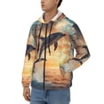thumbnail image 3 of Kdxio Sailing Dancing Dolphin Print Men Hoodies Casual Hoodies for Men with Zip Pockets Full Zip Long Sleeve Sweatshirt Sports Hooded Jacket-3X-Large, 3 of 5