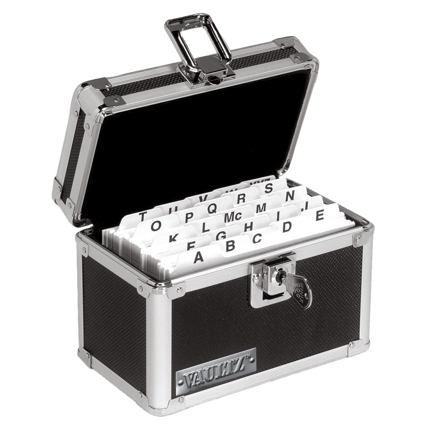 Boîte de cartes d'index 3x5 Vaultz - Noir