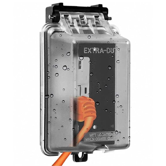 ENERLITES Outdoor Outlet Cover Extra-Duty in-Use Weatherproof Outdoor Decorator/GFCI Receptacle Outlets, Weatherproof Enclosure, 1-Gang 6.1” H x 3.4” W x 2.8” D, Clear Cover, IUC1V-D