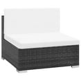 thumbnail image 3 of vidaXL 6 Piece Garden Lounge Set with Cushions Poly Rattan Black, 3 of 5