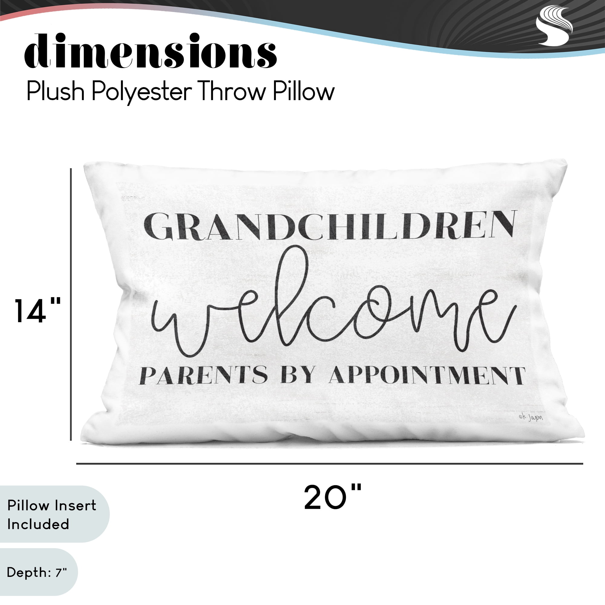 Stupell Industries Grandchildren Welcome Parents by Appointment Decorative Printed Throw Pillow, design by Jaxn Blvd.