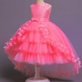 thumbnail image 1 of Vestido de niña con cola de encaje y tutú para banquetes y actuaciones, 1 of 6