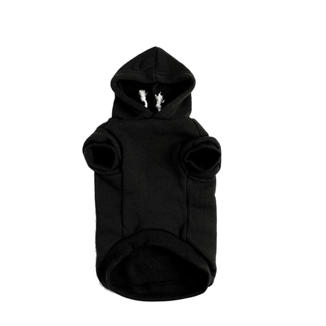 Sudadera para perros con capucha, ropa para mascotas de primavera/otoño/invierno, abrigo cálido negro XL