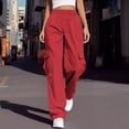 thumbnail image 3 of JUSLIO Cargo Pants for Women Multi Pocket Cargo Pants Fashion Casual Comfort Waist Straight Pants, 3 of 9