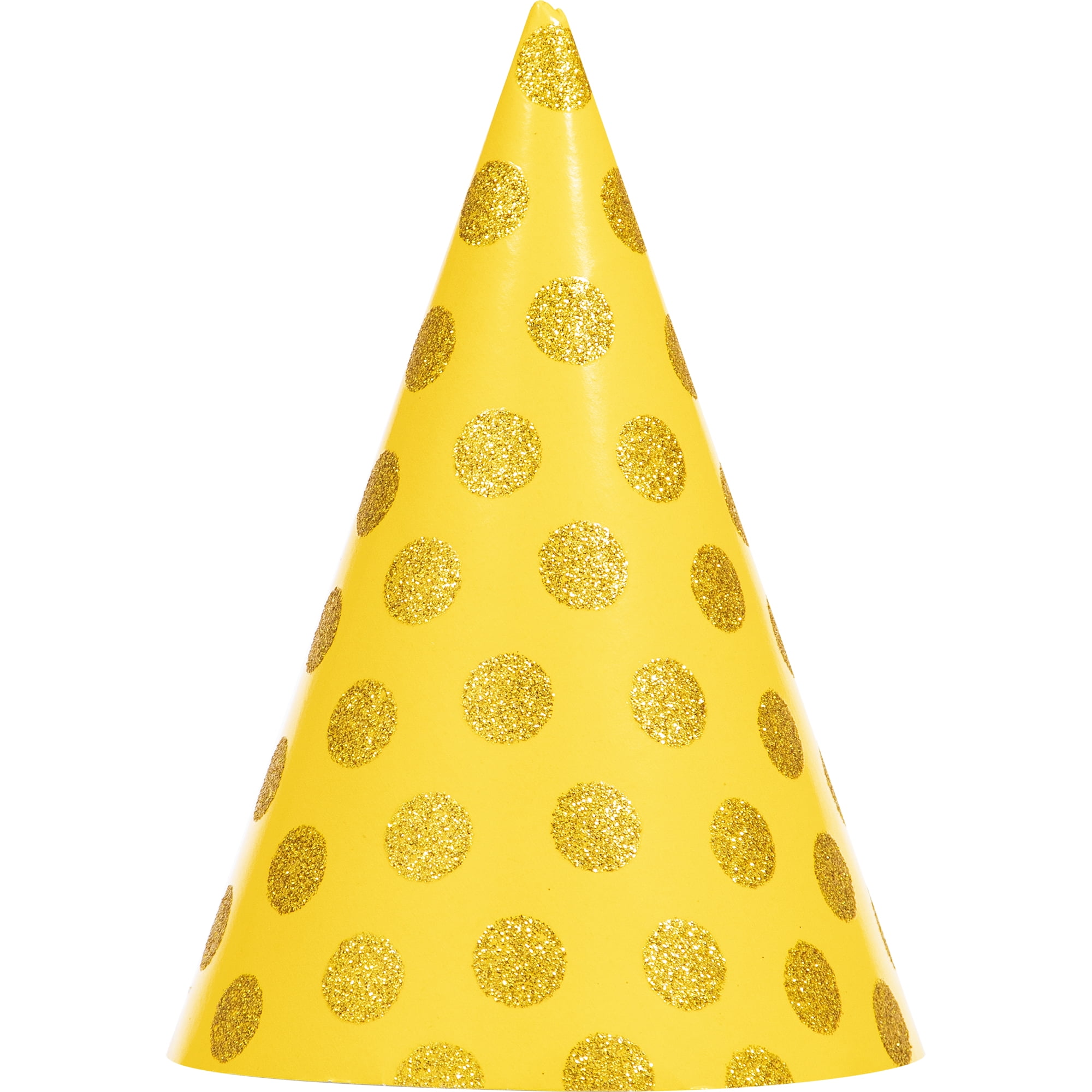 Multicolor Birthday Party Hats with Glitter by Way to Celebrate 8" x 4.25" 8 Count