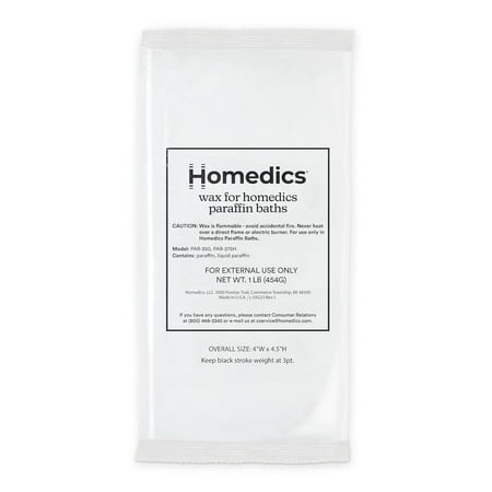 Homedics ParaSpa Paraffin Wax Refill | Two 1-Pound Packages - 100% Pure Paraffin Wax | 16 Oz (Pack of 2)| Unscented, No Dyes | Moisturize & Soften Sensitive Skin