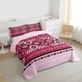 thumbnail image 3 of jejeloiu Vintage Geometric Rhombus Twin Comforter Sets,Pink Black Aztec Triangle Bedding Set For Men Women Reversible 2 Pieces, 3 of 8