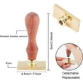 thumbnail image 3 of 1PC Brass Sealing Wax Seal Stamp Removable Wood Handle Star of David Pattern 45mm, 3 of 5