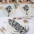 thumbnail image 2 of Baroque Black Cloth Napkins, Vintage Damask Classic Floral Washable and Reusable Dinner Napkins Set of 8, Table Napkin for Kitchen Party Birthday Wedding Hotel Housewarming 20"x20", 2 of 8