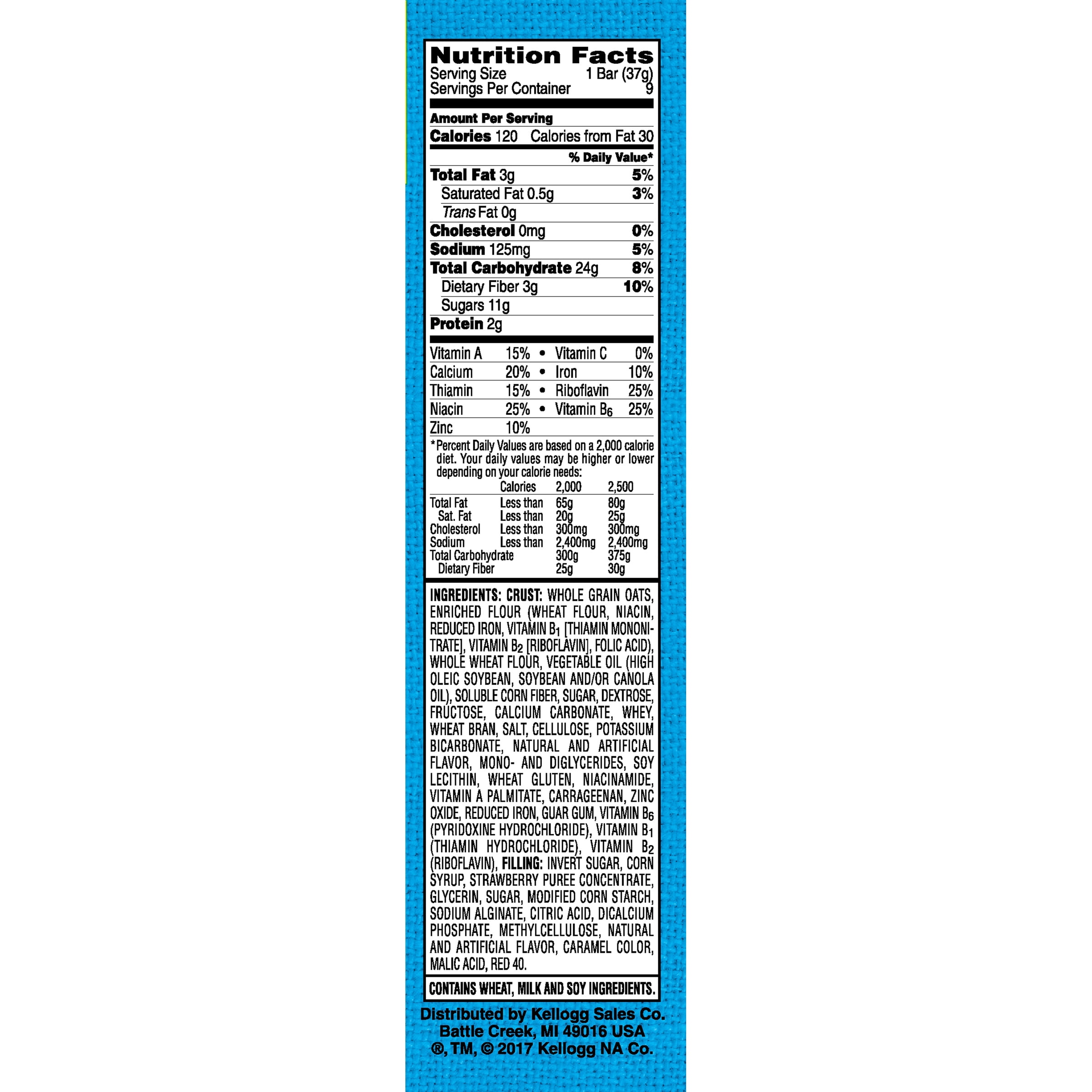Kellogg's Nutri-Grain Soft Baked Breakfast Bars, Strawberry, 1.3 oz, 8/Box