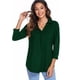 thumbnail image 2 of Camisas Para Mujer de Talla Grande, Informal, Holgada, Con Cuello en V, Camiseta de Color Sólido Odeerbi ODB129948, 2 of 9
