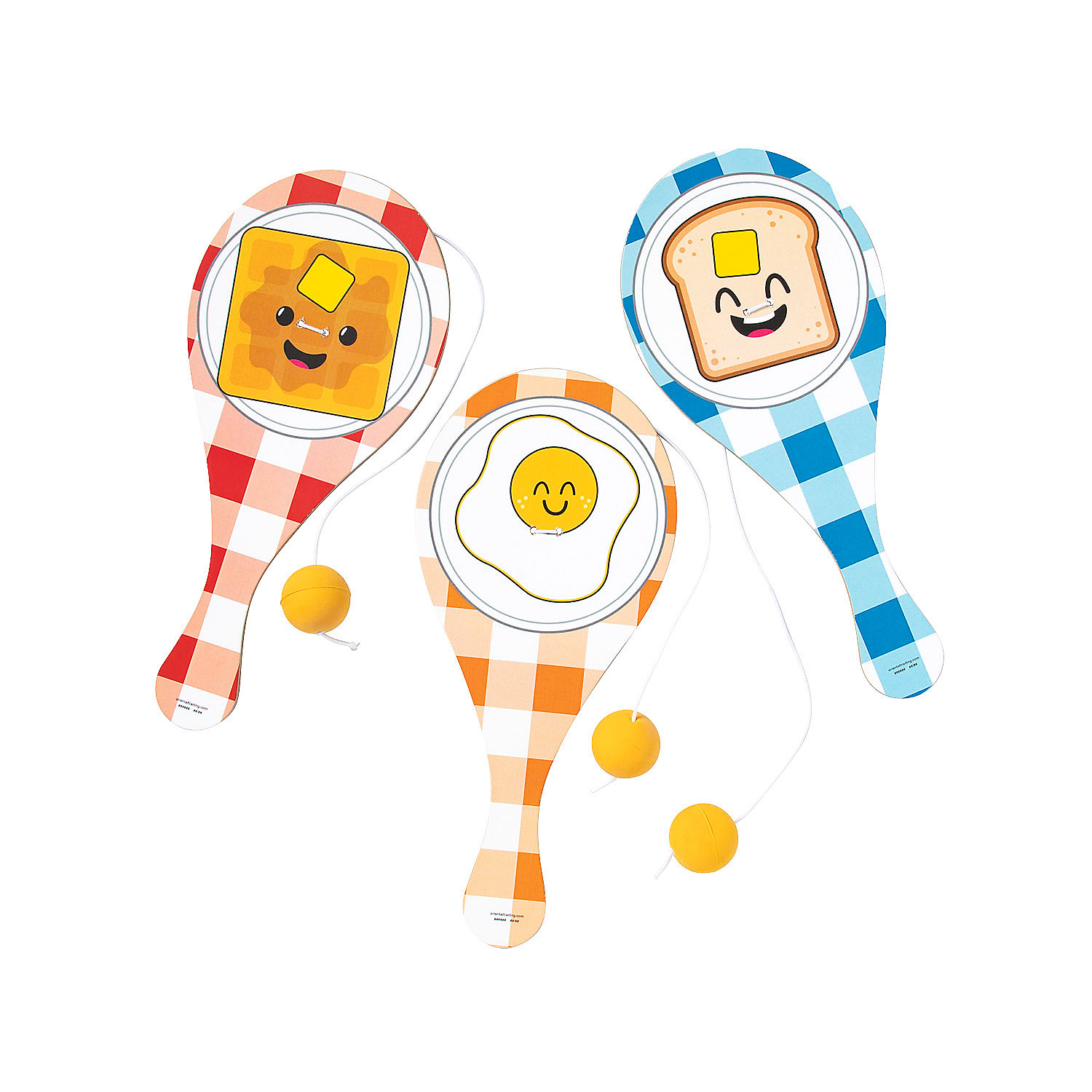 Breakfast Food Paddleball Games, Toys, Birthday, Party Favors, 12