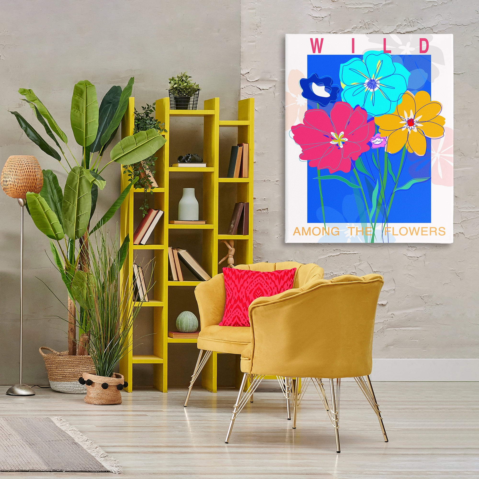 Stupell Industries Wild Among The Flowers Plants & Flowers Painting Wrapped Canvas Art Print Wall Art, 36 x 48