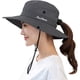 thumbnail image 1 of Sombrero de sol con cola de caballo para mujer, protección UV, plegable, de malla, ala ancha, para pesca en la playa$Sombreros de sol con ala ancha con protección UV para mujer, gorra con, 1 of 6