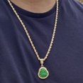thumbnail image 5 of Green Resin Buddha 1" inch Pendant Necklace Gold Plated Rope Chain 24" Inch x 4MM Thick, 5 of 14
