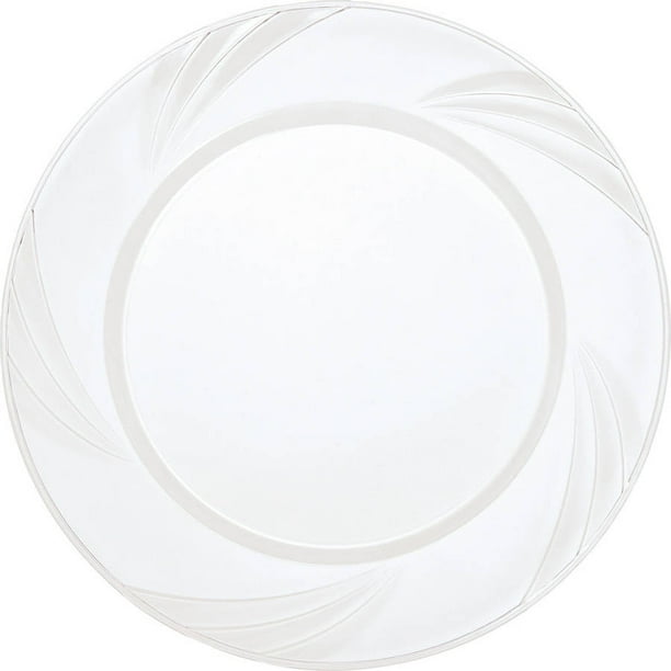 Disposable Fancy Plastic Plates, 7 in, Clear, 10ct