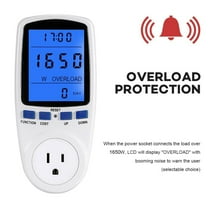 Electricity Usage Monitor Power Meter Plug Home Energy Watt Volt Amps KWH Consumption Analyzer