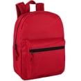 thumbnail image 6 of Trailmaker Unisex Solid Color Backpacks, 15 Inch with Front Zipper Pocket, Padded Shoulder Straps (24 Pack, 6 Classic Color Assortment), 6 of 10